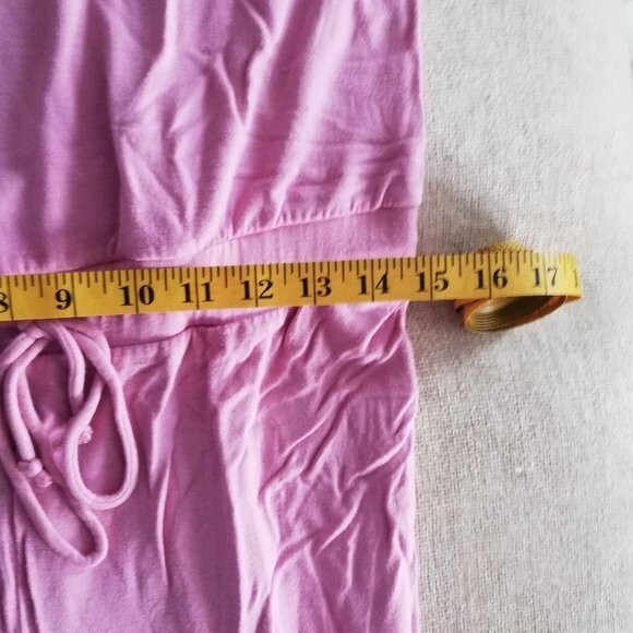 NWT Lulu's Scoop Neck Tie Waist Lounge Jumpsuit Pink Size L - Picture 5 of 6